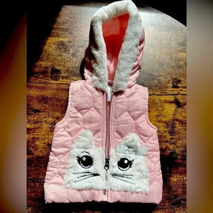 Little Lass | baby girl quilted kitty cat vest. Size: 6/9M​